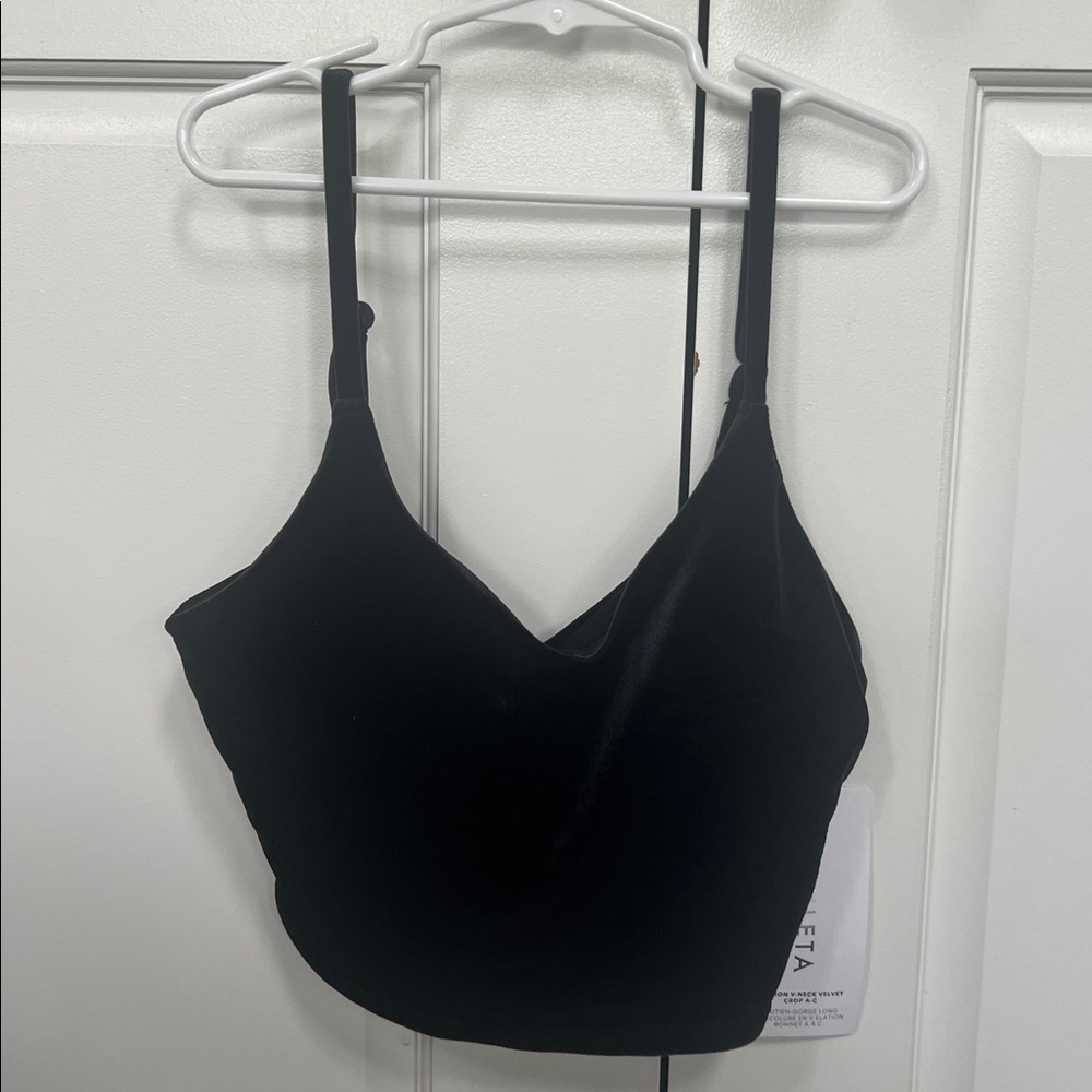 Athleta Elation V Neck Velvet Crop A-C
